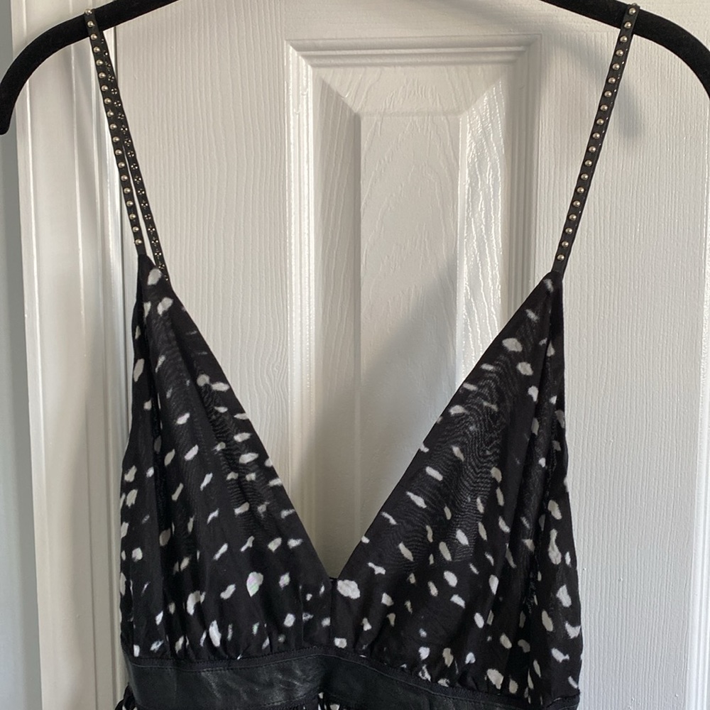 Bird by Juicy Couture Black and White Plunging Neckline Dress Women's Size 4 - Picture 2 of 9